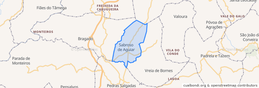 Mapa de ubicacion de Sabroso de Aguiar.