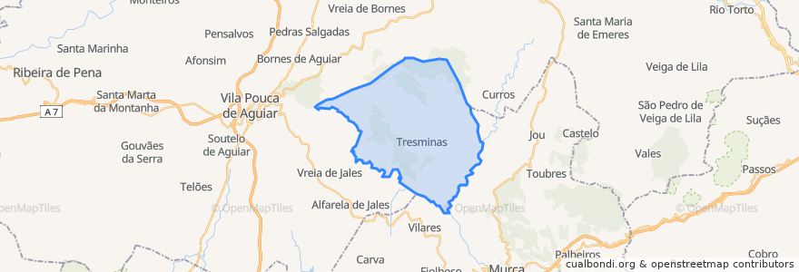 Mapa de ubicacion de Tresminas.