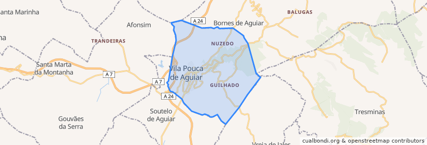 Mapa de ubicacion de Vila Pouca de Aguiar.