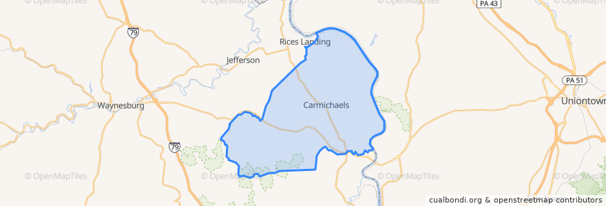 Mapa de ubicacion de Cumberland Township.