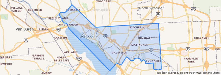 Mapa de ubicacion de Town of Salina.