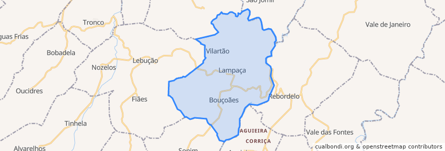 Mapa de ubicacion de Bouçoães.