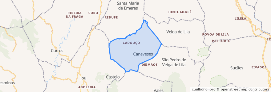 Mapa de ubicacion de Canaveses.