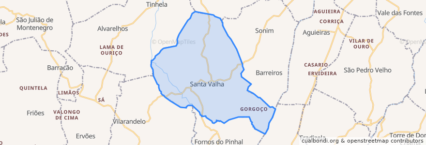 Mapa de ubicacion de Santa Valha.