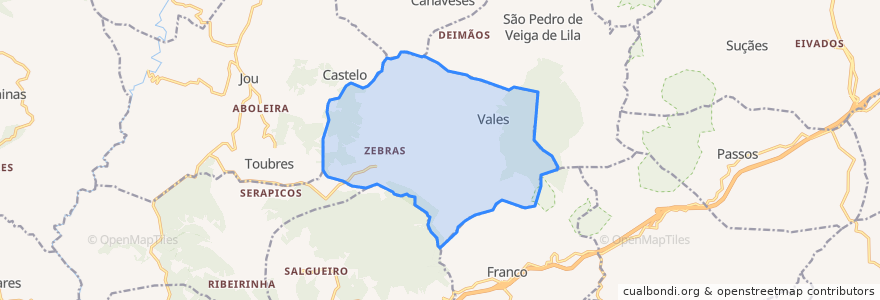 Mapa de ubicacion de Vales.