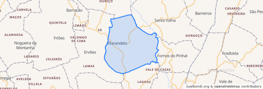 Mapa de ubicacion de Vilarandelo.