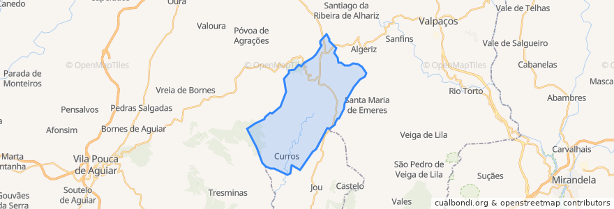 Mapa de ubicacion de Carrazedo de Montenegro e Curros.