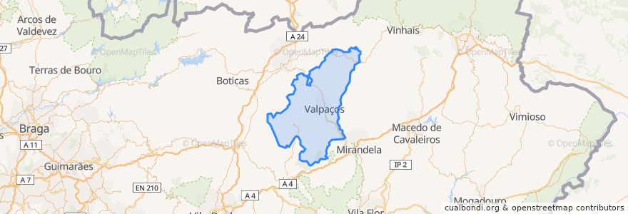 Mapa de ubicacion de Valpaços.