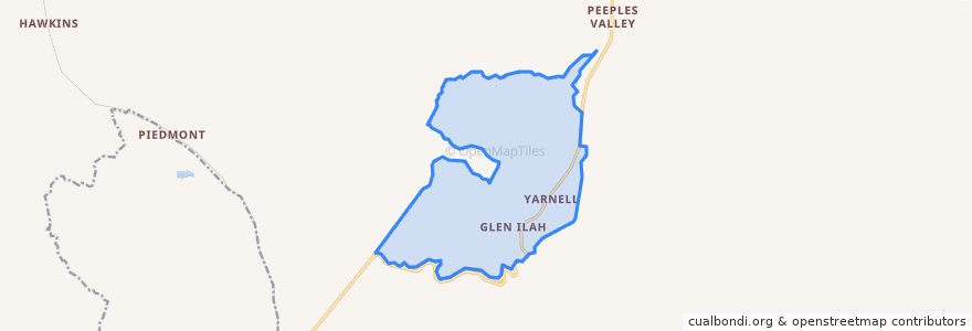 Mapa de ubicacion de Yarnell.