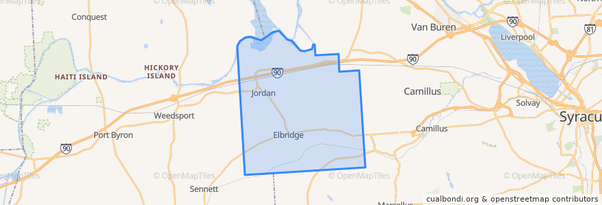 Mapa de ubicacion de Town of Elbridge.