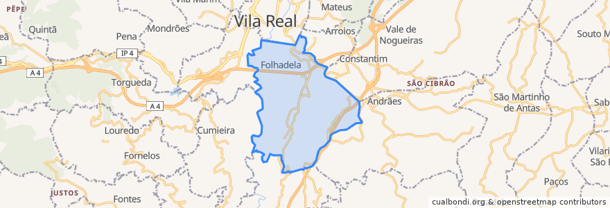 Mapa de ubicacion de Folhadela.