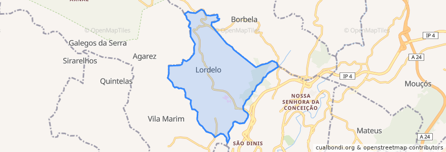 Mapa de ubicacion de Lordelo.