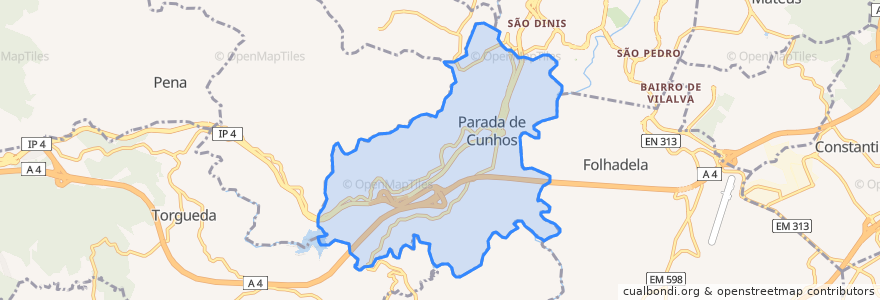 Mapa de ubicacion de Parada de Cunhos.