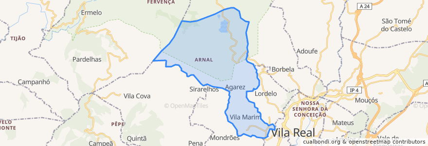 Mapa de ubicacion de Vila Marim.