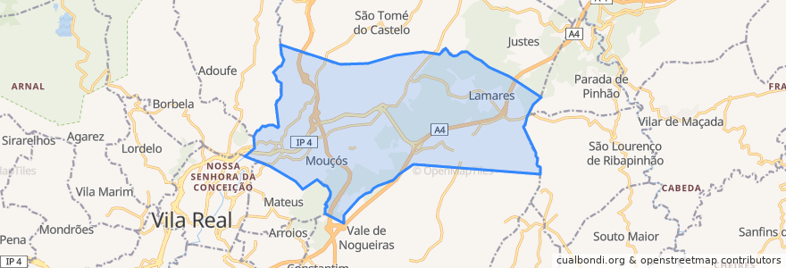 Mapa de ubicacion de Mouçós e Lamares.