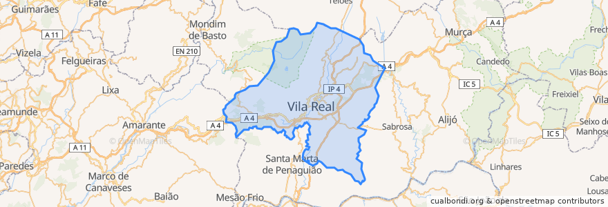 Mapa de ubicacion de Vila Real.