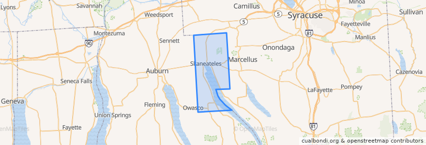 Mapa de ubicacion de Town of Skaneateles.