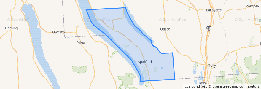 Mapa de ubicacion de Town of Spafford.