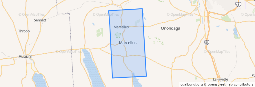 Mapa de ubicacion de Town of Marcellus.