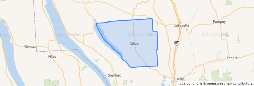 Mapa de ubicacion de Town of Otisco.