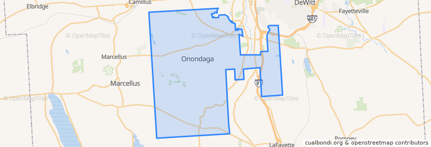 Mapa de ubicacion de Town of Onondaga.