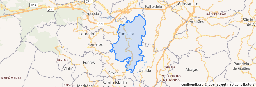 Mapa de ubicacion de Cumieira.