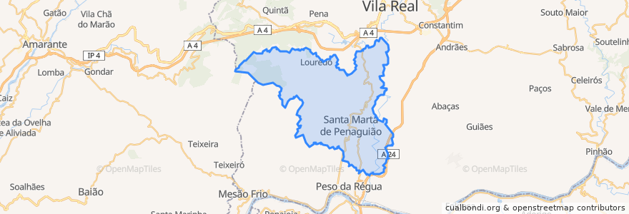 Mapa de ubicacion de Santa Marta de Penaguião.