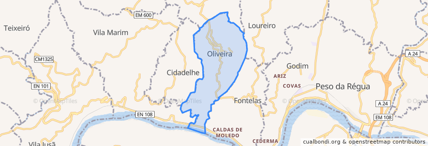 Mapa de ubicacion de Oliveira.