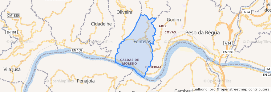 Mapa de ubicacion de Fontelas.