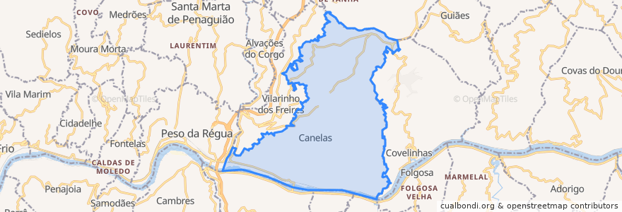 Mapa de ubicacion de Poiares e Canelas.