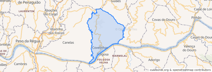 Mapa de ubicacion de Galafura e Covelinhas.