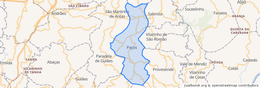 Mapa de ubicacion de Paços.