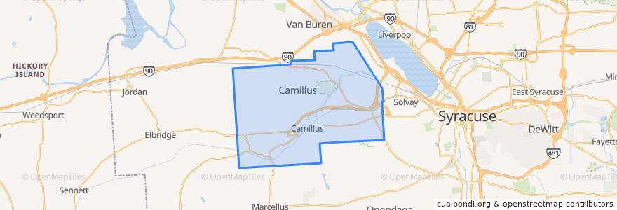 Mapa de ubicacion de Town of Camillus.