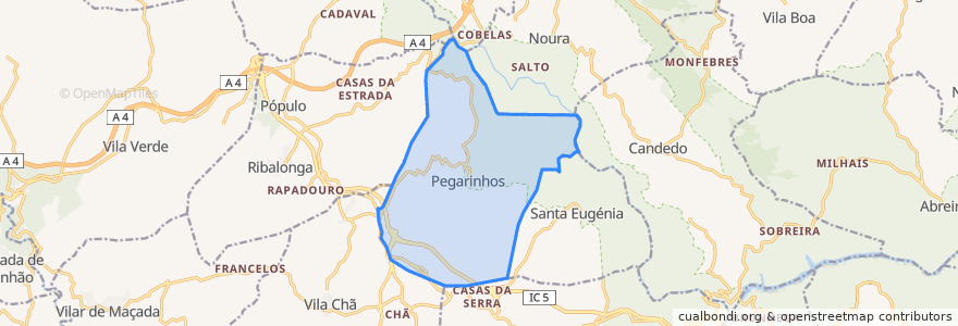 Mapa de ubicacion de Pegarinhos.