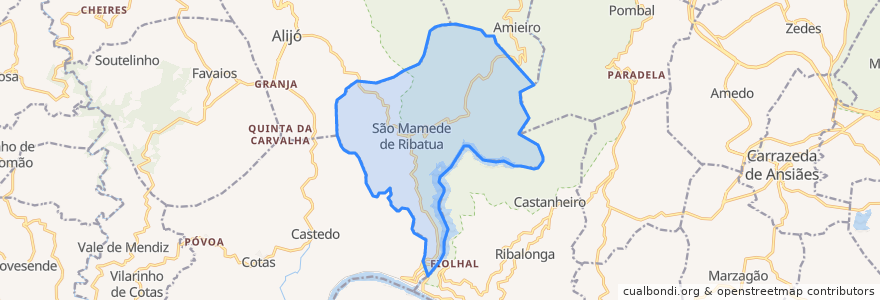 Mapa de ubicacion de São Mamede de Ribatua.