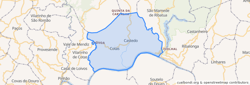 Mapa de ubicacion de Castedo e Cotas.