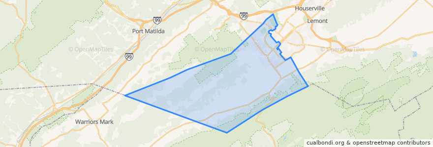 Mapa de ubicacion de Ferguson Township.