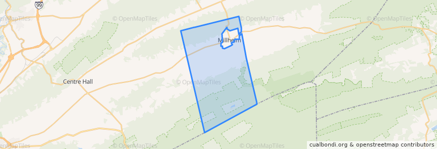 Mapa de ubicacion de Penn township.