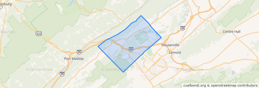 Mapa de ubicacion de Patton Township.