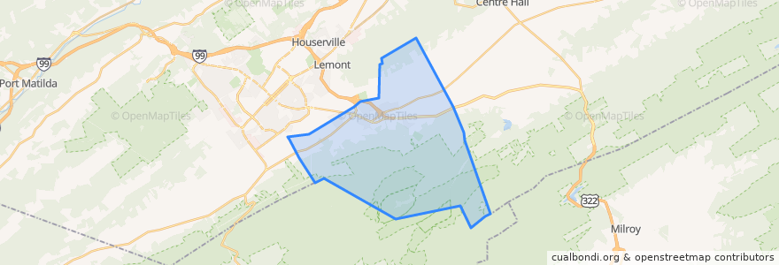 Mapa de ubicacion de Harris Township.