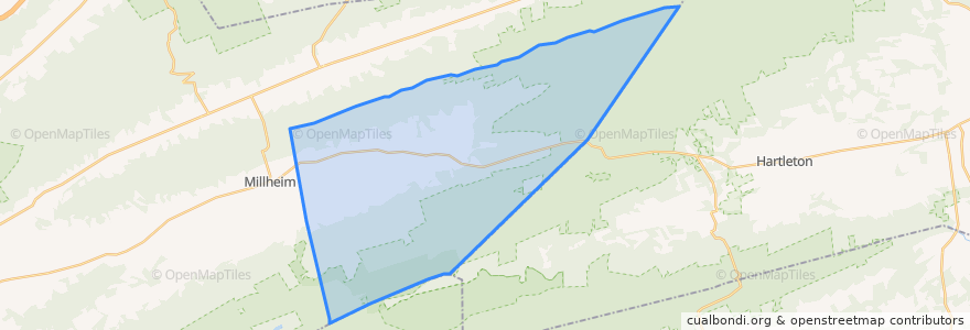 Mapa de ubicacion de Haines township.