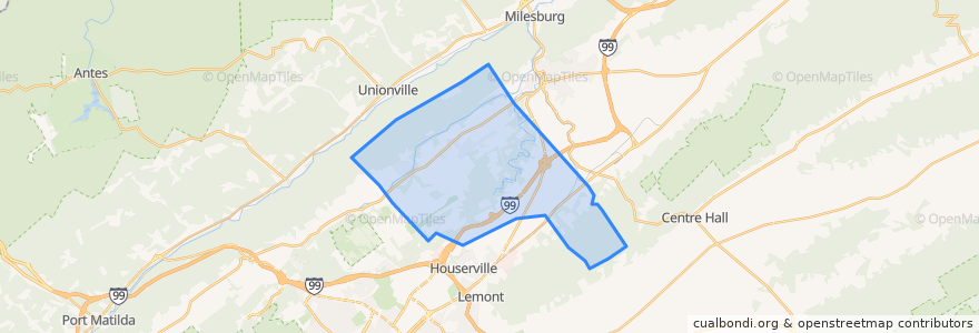 Mapa de ubicacion de Benner Township.