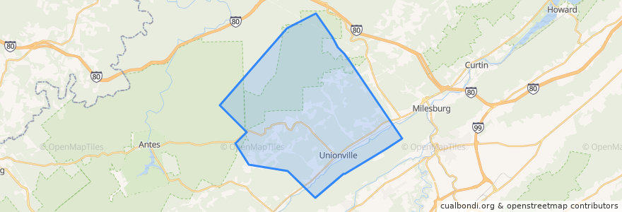 Mapa de ubicacion de Union Township.