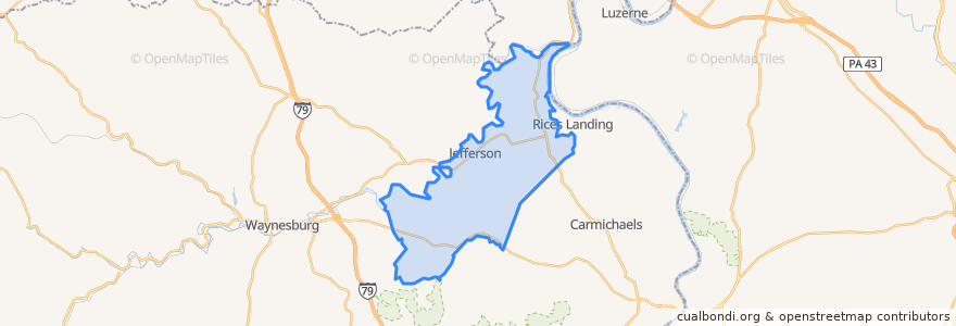 Mapa de ubicacion de Jefferson Township.