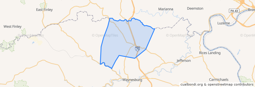 Mapa de ubicacion de Washington Township.