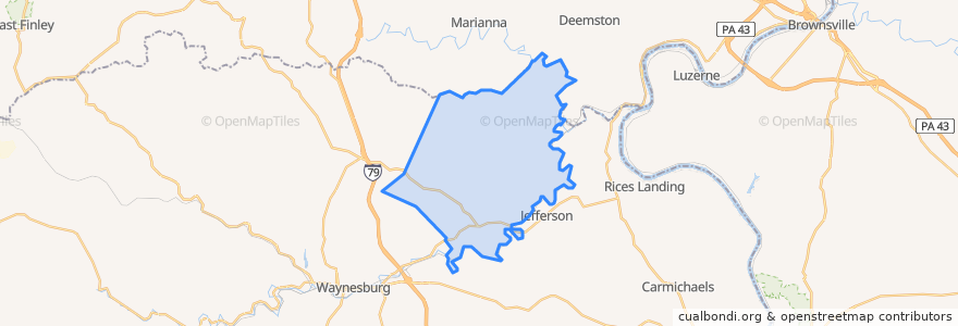 Mapa de ubicacion de Morgan Township.