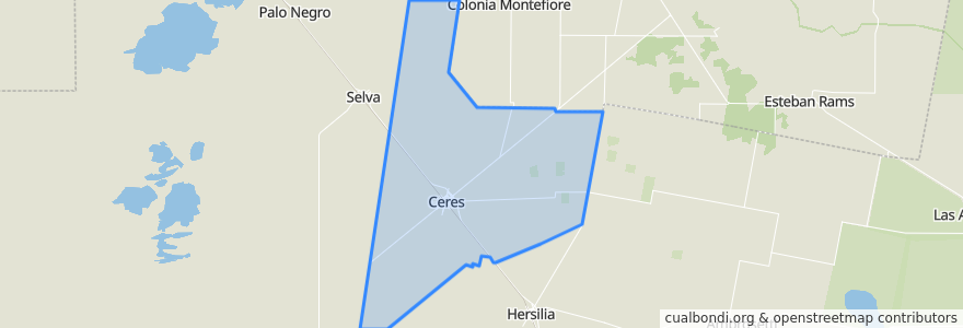 Mapa de ubicacion de Municipio de Ceres.