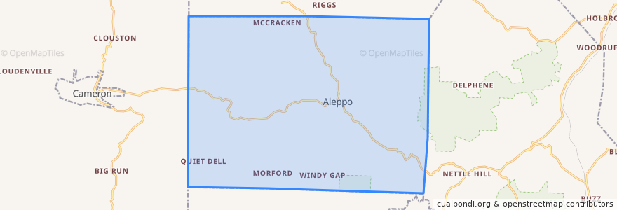 Mapa de ubicacion de Aleppo Township.