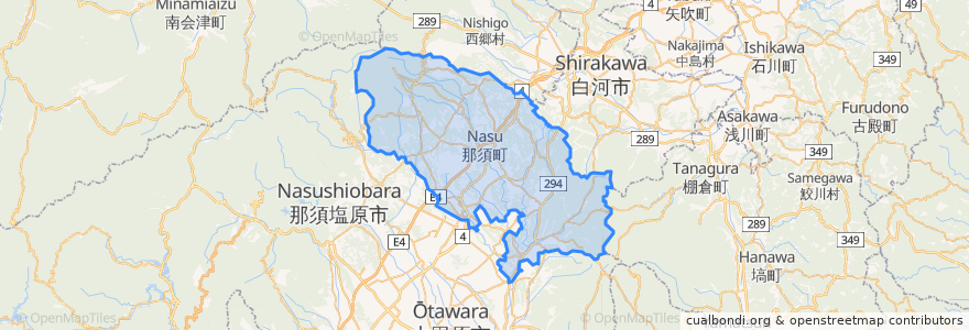 Mapa de ubicacion de 那須町.