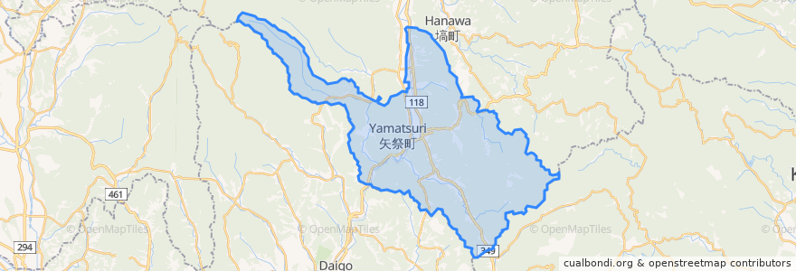 Mapa de ubicacion de 矢祭町.